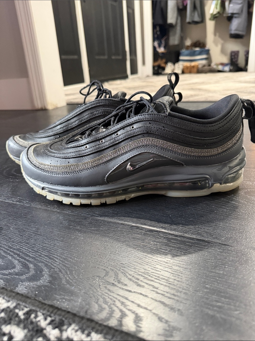 Nike Black and Silver Air Max Low-Top Sneakers